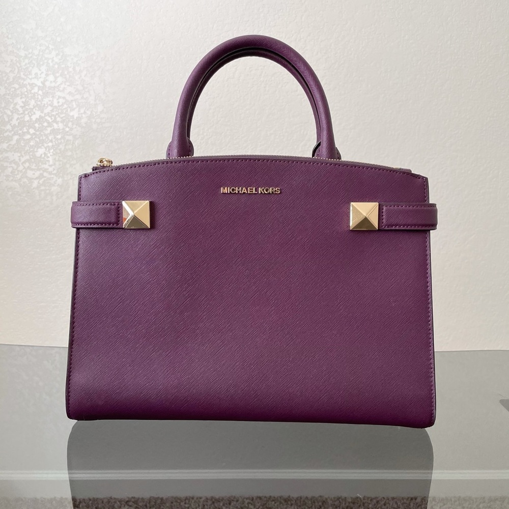 Michael Kors Karla Damson MD Leather Satchel